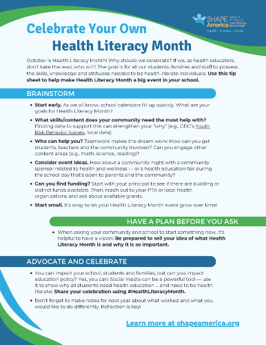 Health Literacy Month Tip Sheet